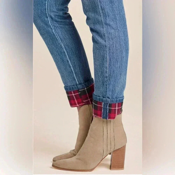Plaid Cuffed Straight jeans - Picture 11 of 13